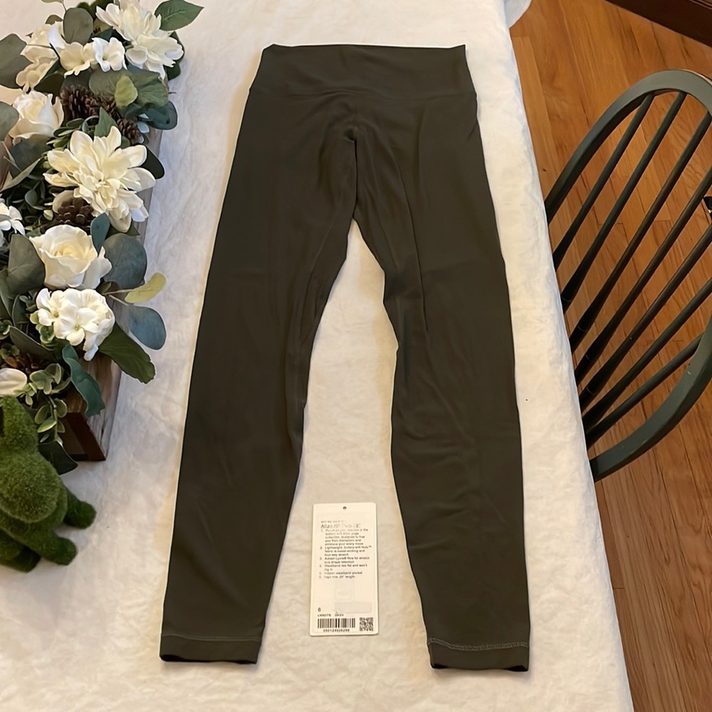 Lululemon Align High Rise Pant 28”, Dark Olive, Size 6